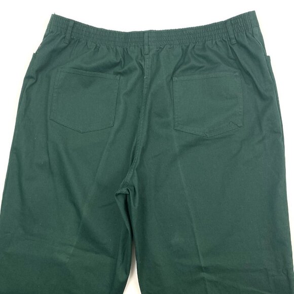 Blair Back Elastic Pull On Straight Leg Women's size 28WP Green Khaki Chino Pant - Picture 2 of 3